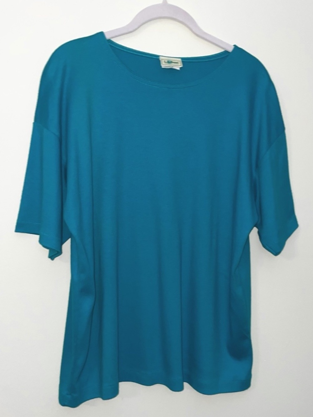L.L. Bean T Shirt XL Women's Teal 100%  Cotton Vtg